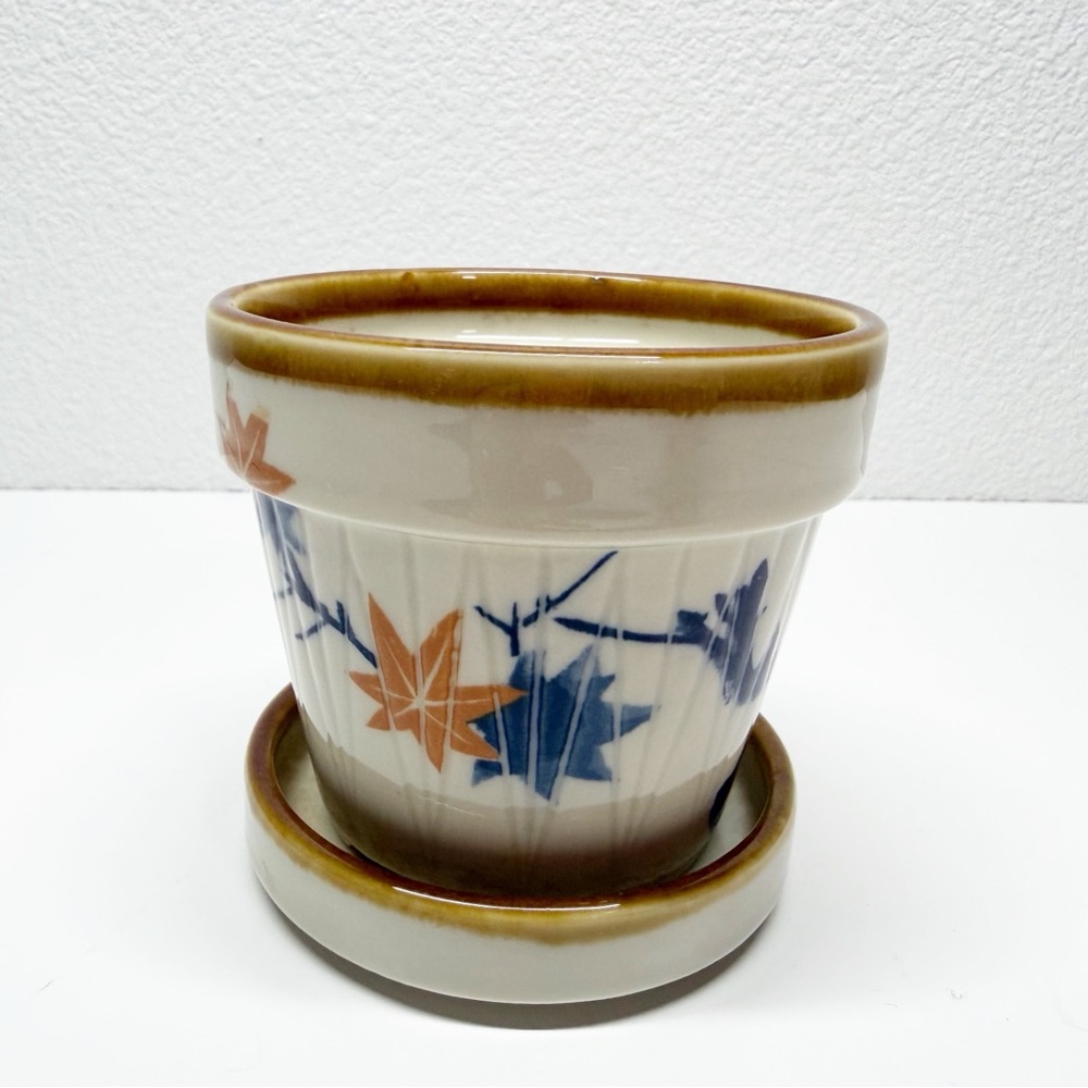 Vintage Hand Painted Floral Mini Flower Pot